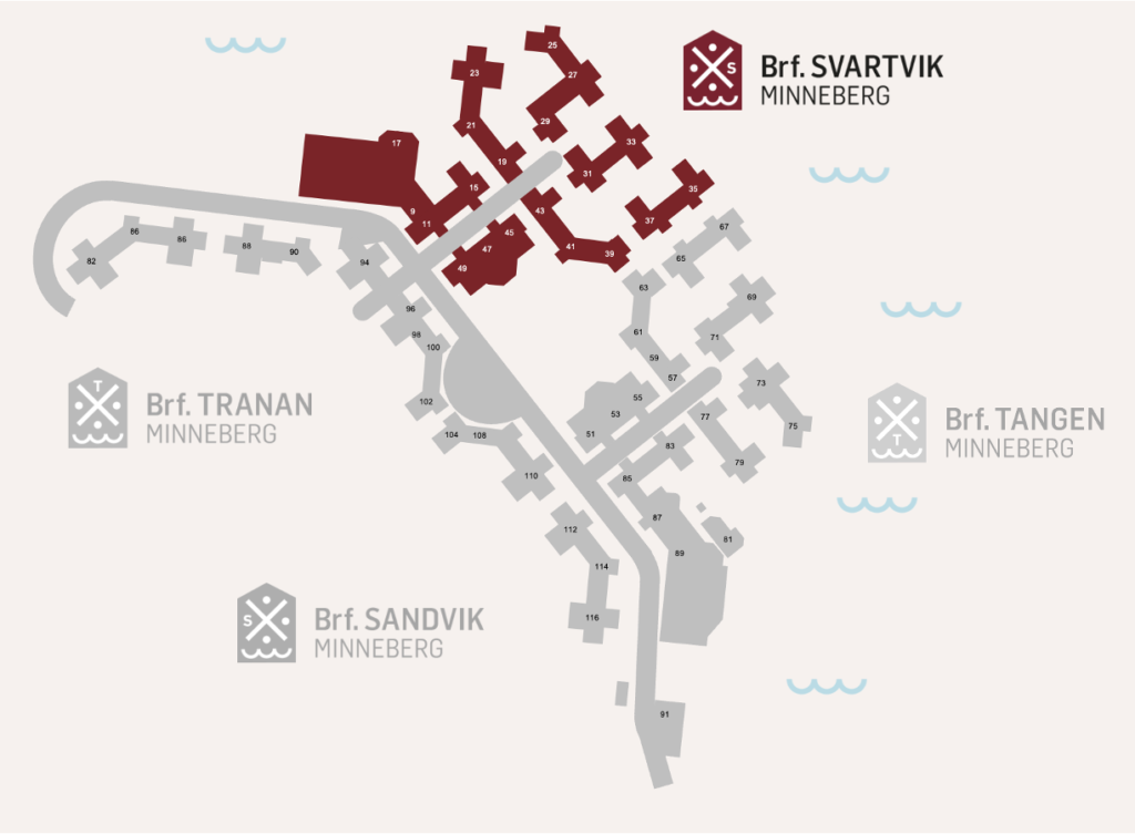Minneberg karta Brf Svartvik